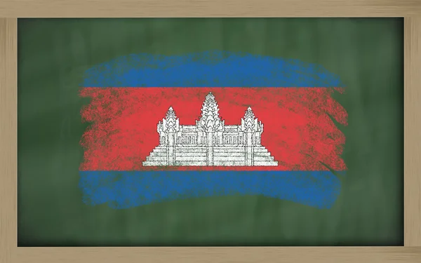 黒板にチョークで描かれたカンボジアの国旗 — ストック写真