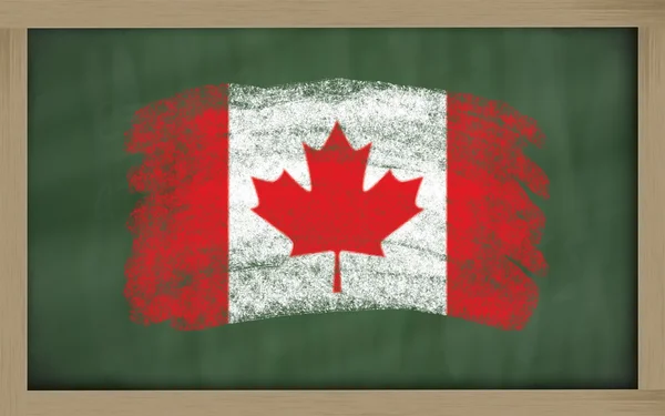 加拿大的国旗，黑板上用粉笔绘 — 图库照片