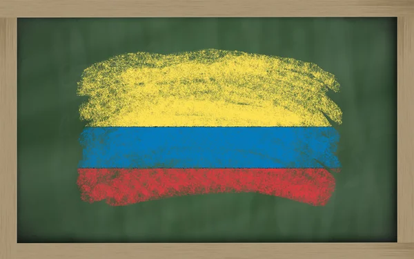 National flag of colombia on blackboard painted with chalk — Stock Photo, Image