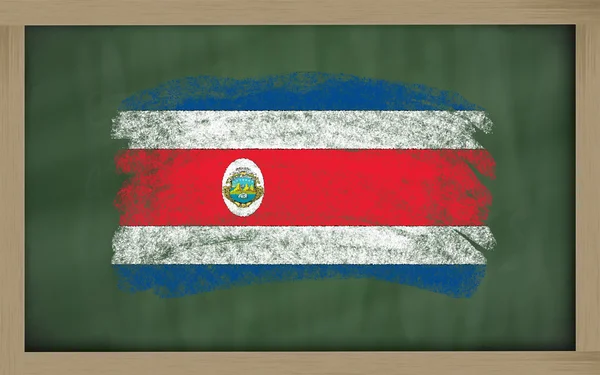 Nationale vlag van costa rica op blackboard geschilderd met krijt — Stockfoto