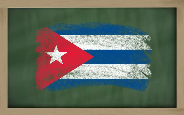 Nationella flagga Kuba på tavlan målas med krita — Stockfoto