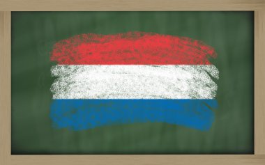 National flag of holland on blackboard painted with chalk clipart