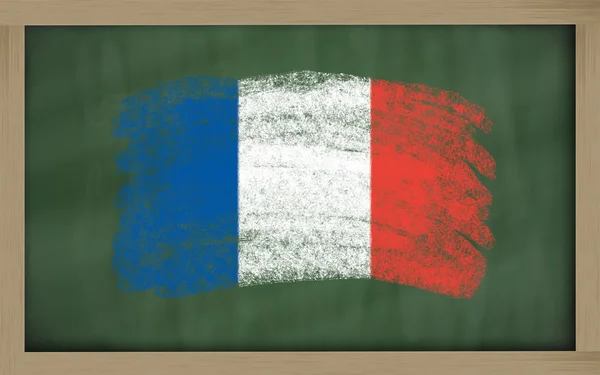 National flag of france on blackboard painted with chalk — Stock Photo, Image