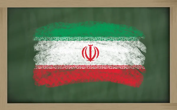 Nationalflagge von Iran auf Tafel mit Kreide bemalt — Stockfoto