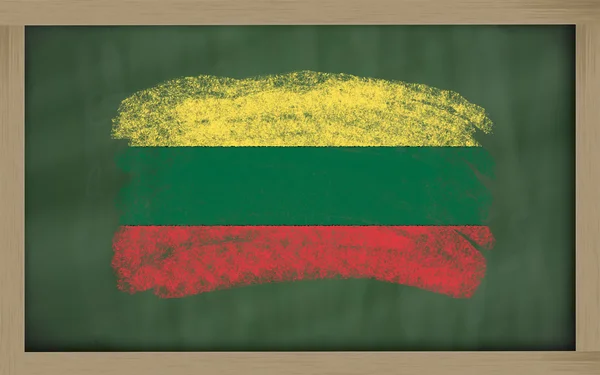 National flag of lithuania on blackboard painted with chalk — Stock Photo, Image