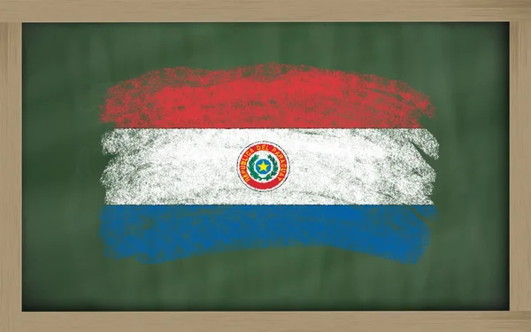 Bandera nacional de paraguay sobre pizarra pintada con tiza —  Fotos de Stock