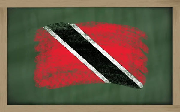 National flag of trinidad tobago on blackboard painted with chal — Stock Photo, Image