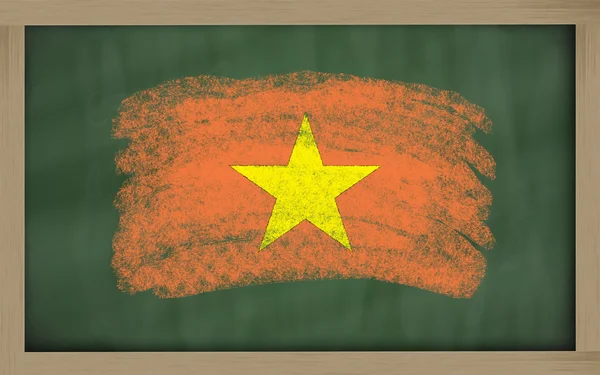 National flag of vietnam on blackboard painted with chalk — Stock Photo, Image