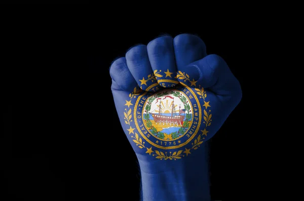 米国ニューハンプシャー州の旗の色で塗られて拳 — ストック写真