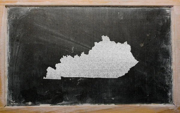 Mapa de contorno de nós estado de kentucky em quadro-negro — Fotografia de Stock