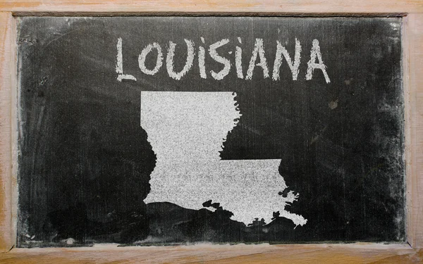 Контурна карта штату Луїзіана на дошці — стокове фото