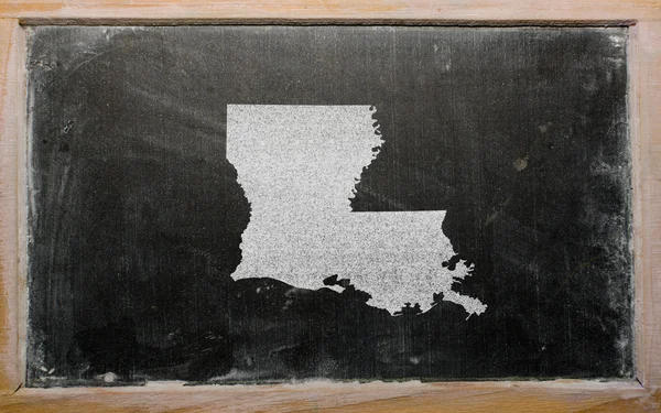 Louisiana eyalet yazı tahtası üzerinde harita bize anahat — Stok fotoğraf