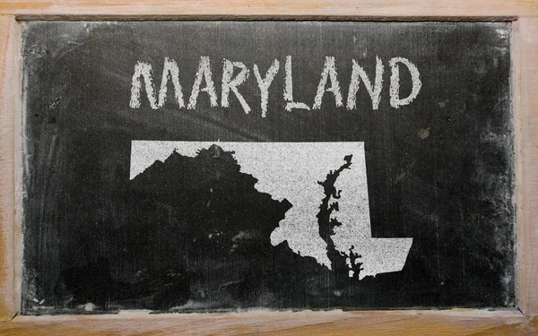 黒板にメリーランド州の私たちのマップの概要します。 — ストック写真