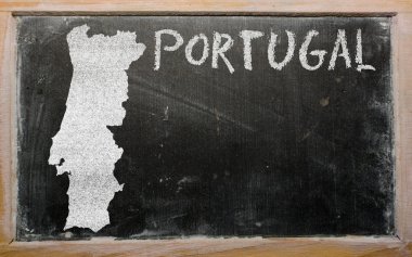 anahat yazı tahtası üzerinde Portekiz Haritası