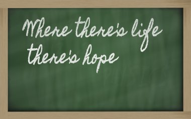 Expression - Where there's life there's hope - written on a sch clipart