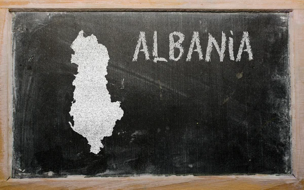Anahat yazı tahtası üzerinde Arnavutluk Haritası — Stok fotoğraf