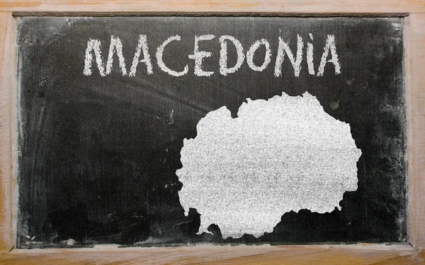 Mapa del contorno de macedonia en pizarra —  Fotos de Stock