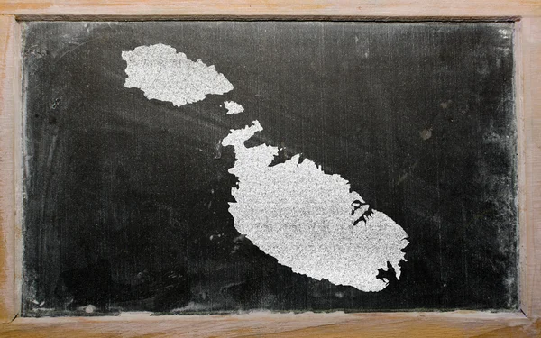 Umrisskarte von Malta auf Tafel — Stockfoto