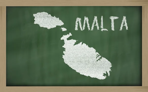 Περίγραμμα της Μάλτας στο blackboard — Φωτογραφία Αρχείου