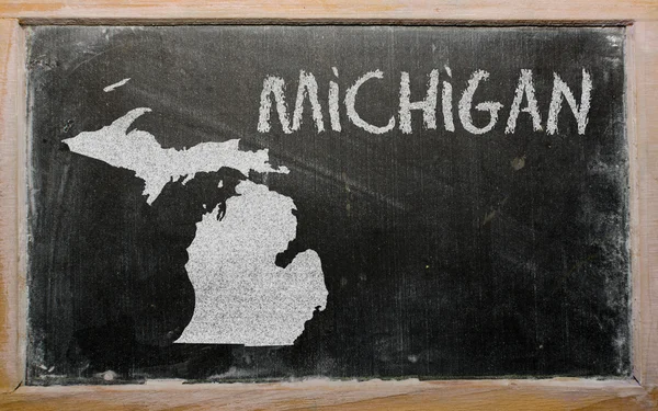 Mapa del contorno de nosotros estado de Michigan pizarra — Foto de Stock