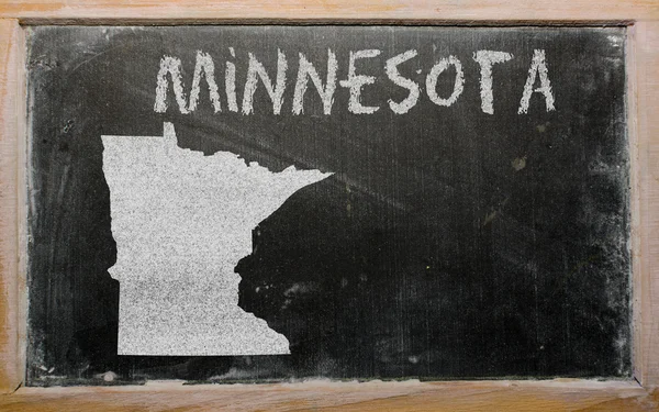 Umrisskarte von uns Zustand von Minnesota auf Tafel — Stockfoto