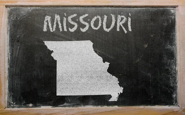 Konturkarta över oss delstaten missouri på blackboard — Stockfoto