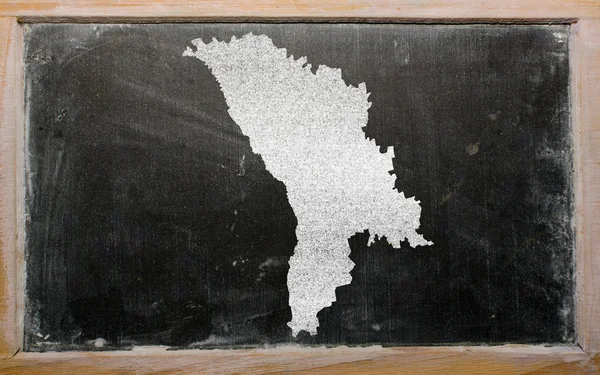 大纲的摩尔多瓦黑板上的地图 — 图库照片