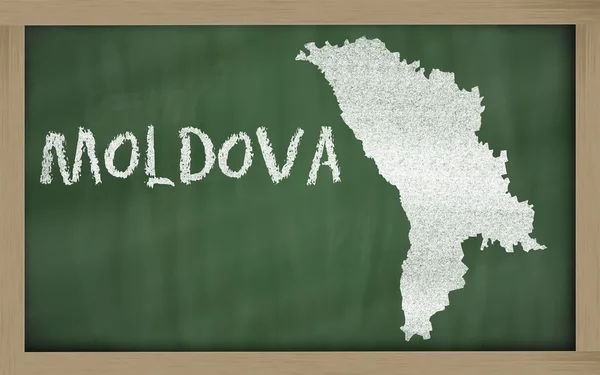 黒板にモルドバの概略図 — ストック写真