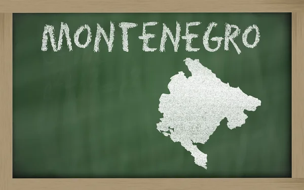 Περίγραμμα του Μαυροβουνίου στο blackboard — Φωτογραφία Αρχείου
