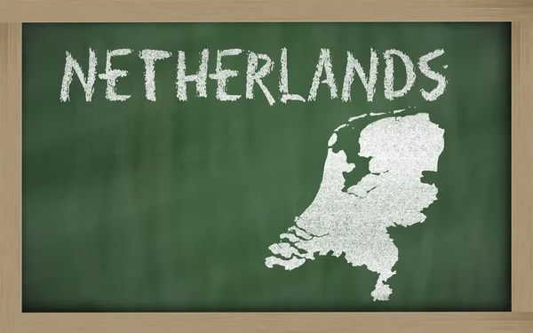 Mapa esquemático de los Países Bajos en pizarra — Foto de Stock