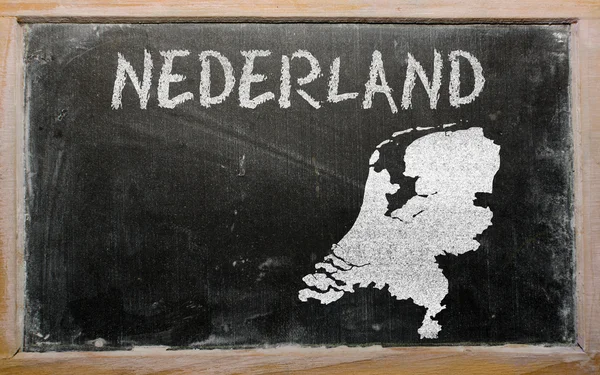 黒板にネザーランドの概要マップ — ストック写真