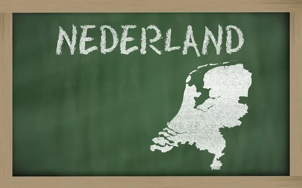 Mappa schematica dei Paesi Bassi sulla lavagna — Foto Stock
