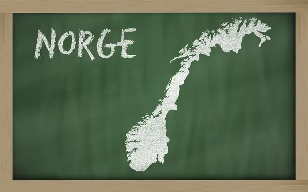Anahat yazı tahtası üzerinde Norveç Haritası — Stok fotoğraf