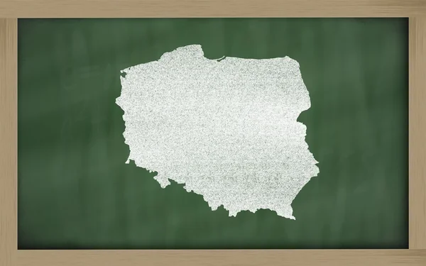 Umrisskarte von Polen auf Tafel — Stockfoto