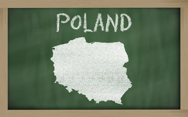Περίγραμμα της Πολωνίας στο blackboard — Φωτογραφία Αρχείου
