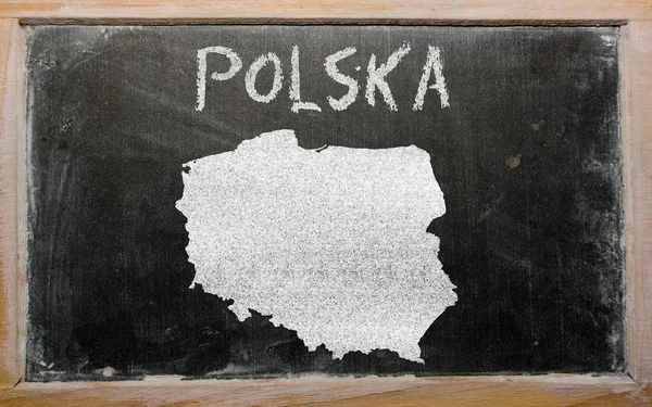 Mapa przeglądowa Polski na tablicy — Zdjęcie stockowe