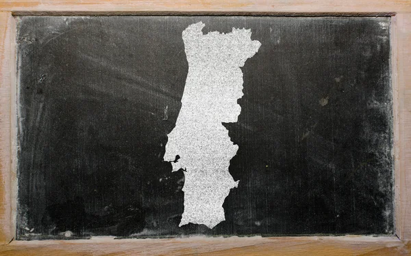 Overzicht kaart van portugal op blackboard — Stockfoto