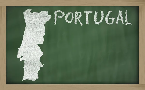 Mapa esquemático de portugal en pizarra — Foto de Stock