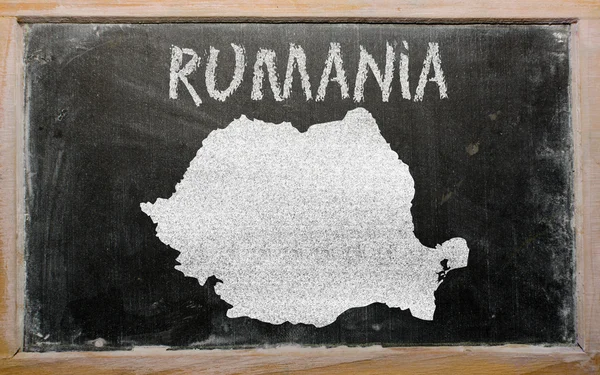 黒板にルーマニアの概要マップ — ストック写真