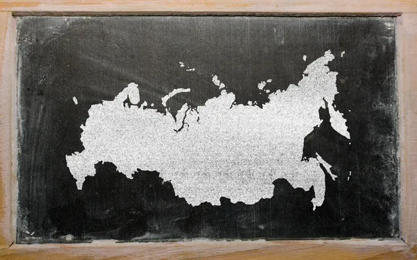 Umrisskarte von Russland auf Tafel — Stockfoto