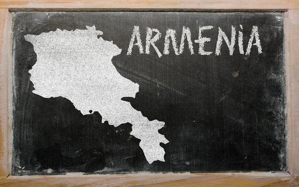 Konturkarta över Armenien på blackboard — Stockfoto