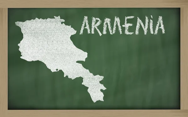 Outline map of armenia on blackboard — Stock Photo, Image