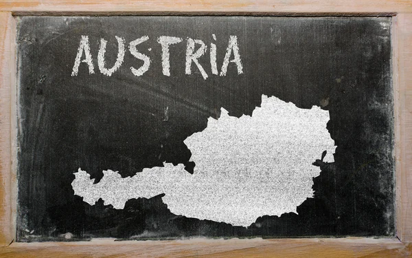 Overzicht-kaart van Oostenrijk op blackboard — Stockfoto