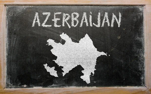 Umrisskarte von Azerbaijan auf Tafel — Stockfoto