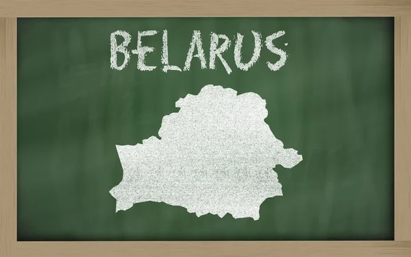 黑板上的白俄罗斯大纲地图 — 图库照片