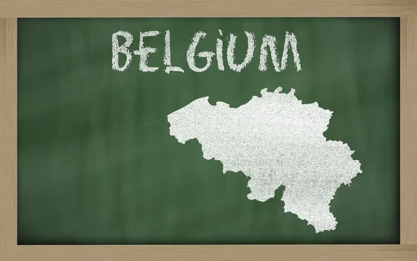 Περίγραμμα του Βελγίου στο blackboard — Φωτογραφία Αρχείου