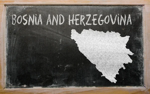 波斯尼亚黑塞哥维那黑板上的大纲地图 — 图库照片