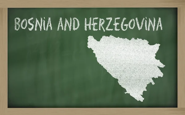Outline map of bosnia herzegovina on blackboard — Stock Photo, Image