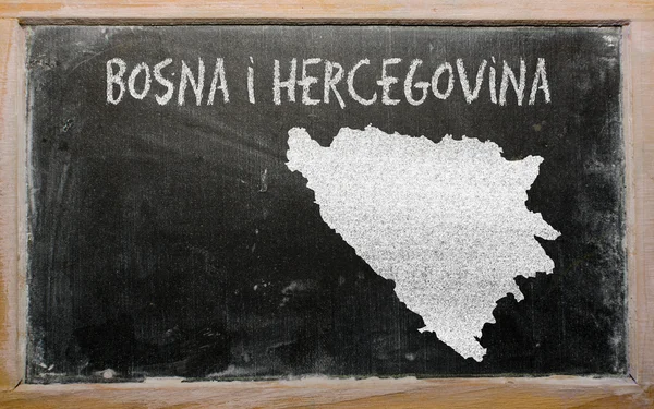 Mapa del contorno de bosnia herzegovina en pizarra —  Fotos de Stock