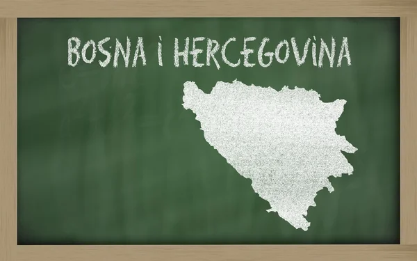 Mapa del contorno de bosnia herzegovina en pizarra — Foto de Stock